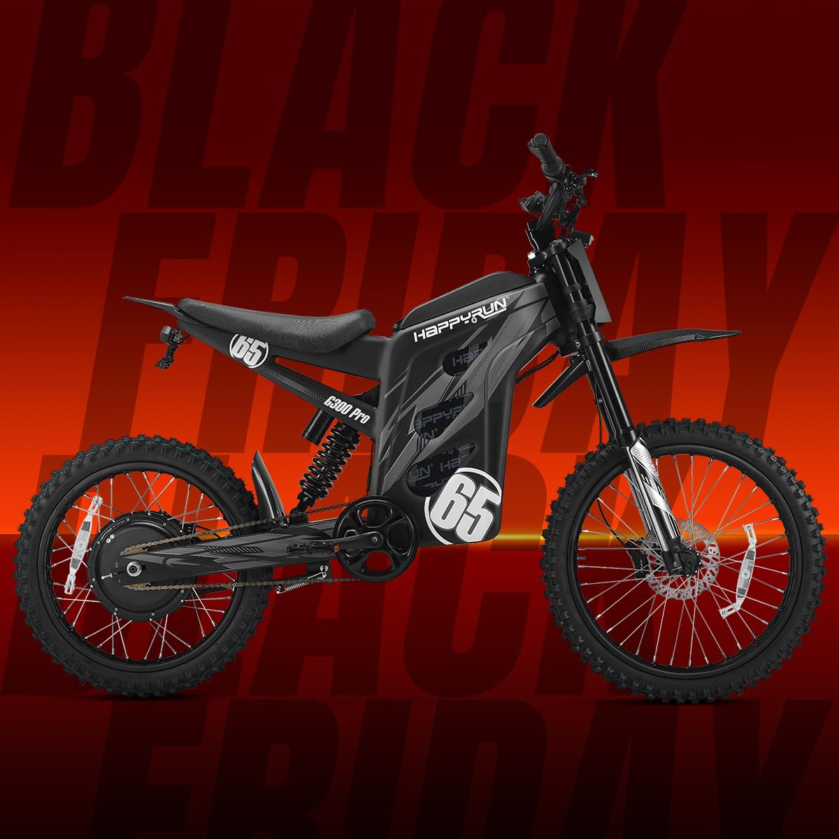 HappyRun G300 Pro Electric Dirt Bike 50 MPH