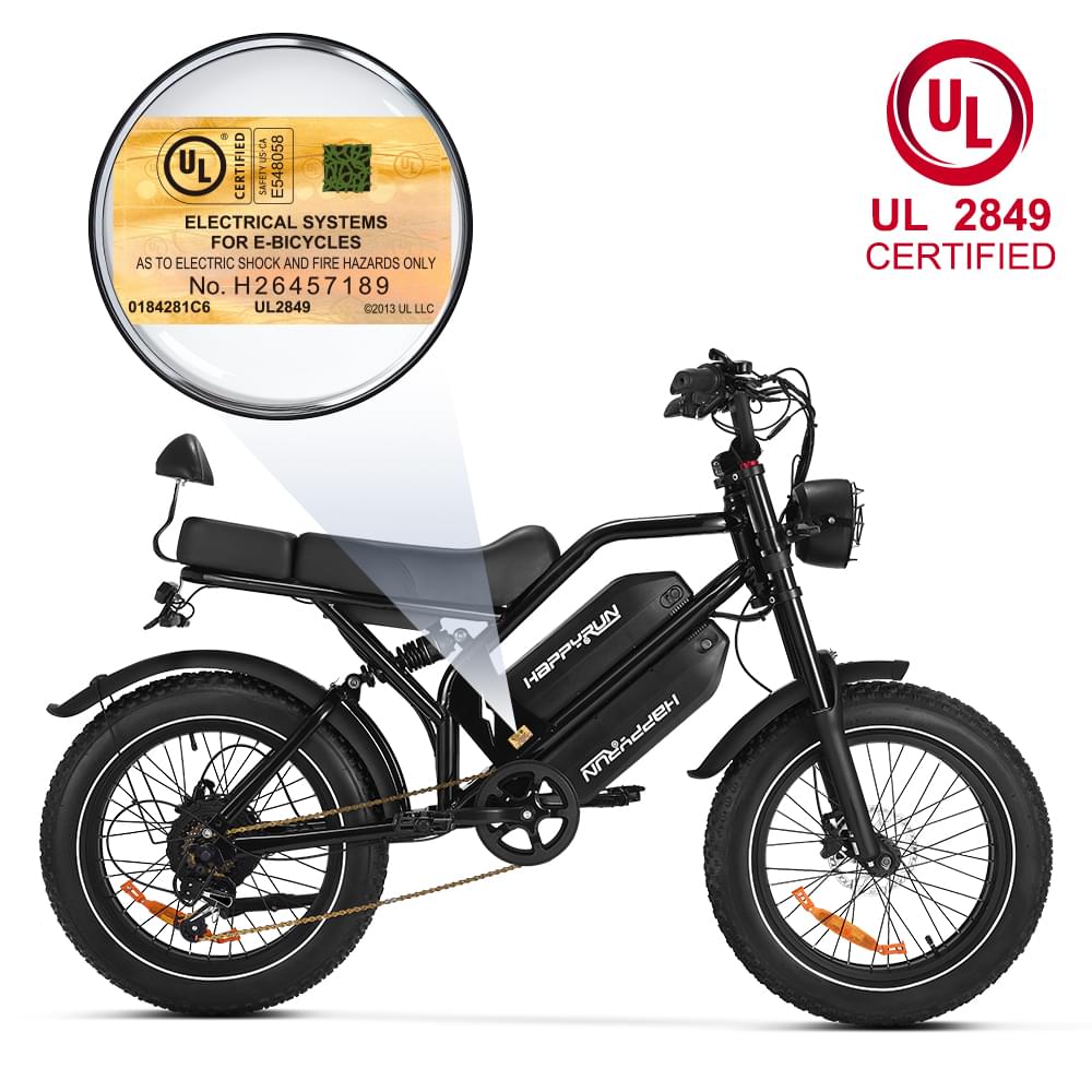 HappyRun G70 UL 2849 Certified Dual Battery Fast Electric Cargo Bike for Sale